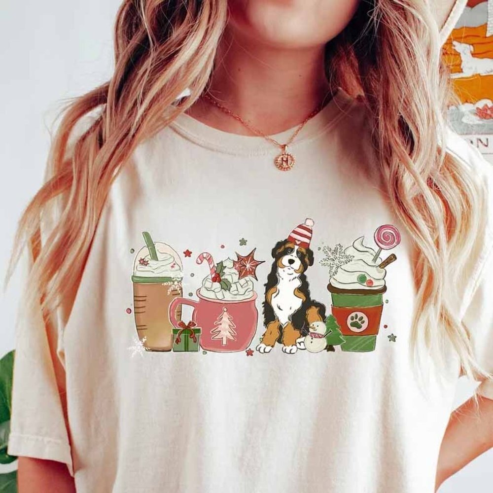 Christmas Bernedoodle Tee Unisex Shirt For Christmas Happy Xmas Tee
